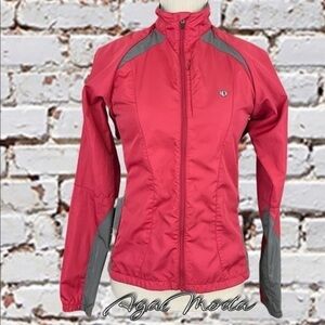 Pearl Izumi coral and gray lightweight Running Jacket